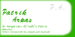 patrik arpas business card